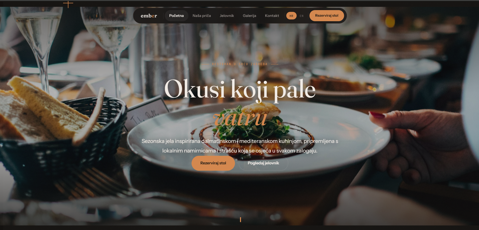 EMBER cinematic dark restaurant website